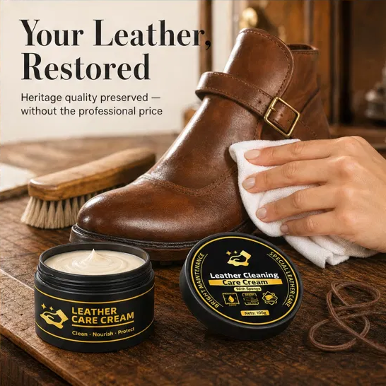 Hidewell – Clean, Nourish & Protect All-in-One Leather Care Cream with Sponge + 50% OFF