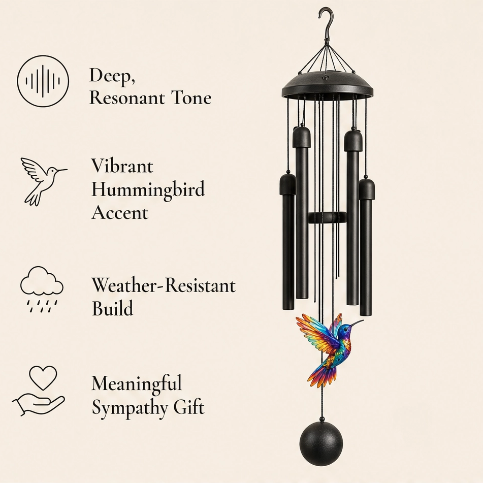 Willowdale – Deep-Tone Aluminum Wind Chime, Hand-Painted Birds, Garden & Memorial Decor + 50% OFF