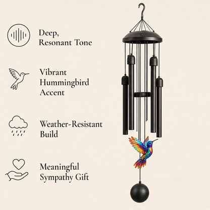 Willowdale – Deep-Tone Aluminum Wind Chime, Hand-Painted Birds, Garden & Memorial Decor + 50% OFF