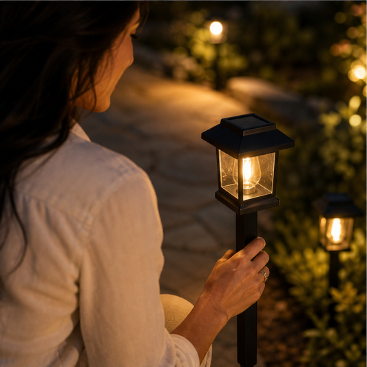 Embervale – Vintage Solar Pathway Lights, Warm White, Waterproof (2-Pack) + 50% OFF