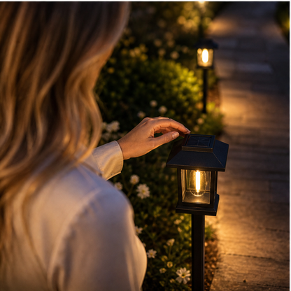 Embervale – Vintage Solar Pathway Lights, Warm White, Waterproof (2-Pack) + 50% OFF