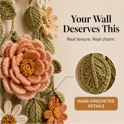 Willowmere – Handmade Crochet Flower Wall Hanging with Driftwood Branch + 50% OFF
