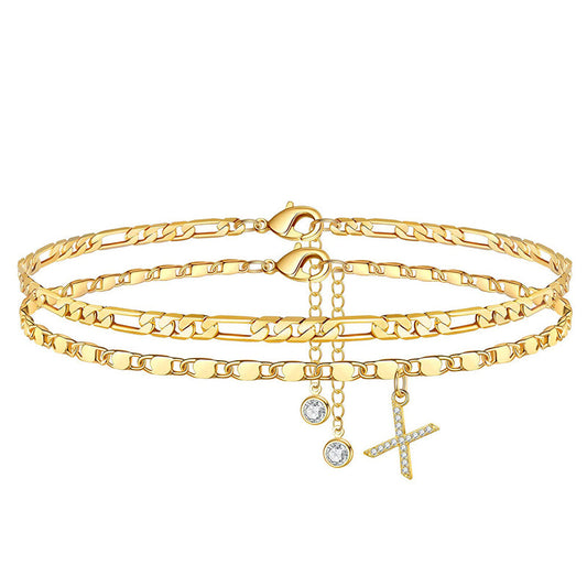 The AuraGlow Layered Anklet — Elegant Rhinestone Brilliance + 50% OFF