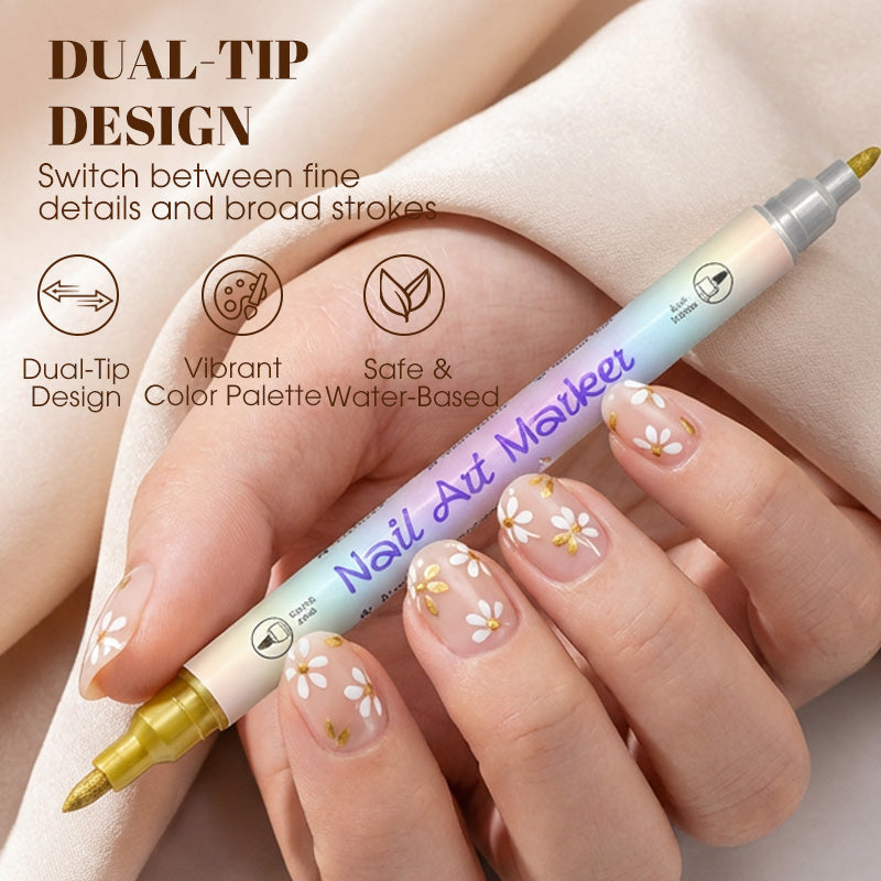 Petalink™ – Dual-Tip Nail Art Marker Pens, Water-Based & Quick-Dry + 50% OFF