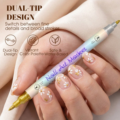 Petalink™ – Dual-Tip Nail Art Marker Pens, Water-Based & Quick-Dry + 50% OFF