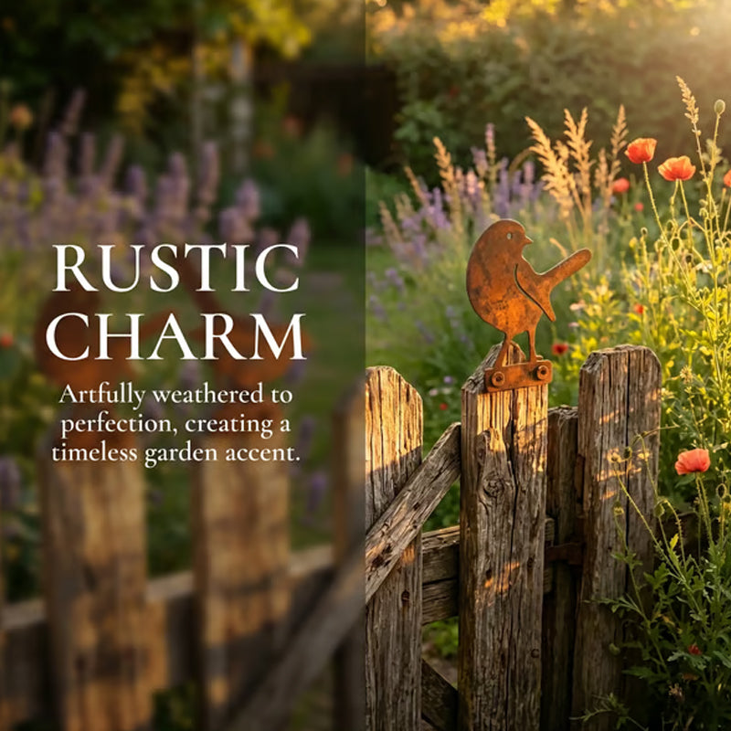 Hawthorne™ – Weathered Corten Steel Bird Silhouettes – Set of 5 Garden Decor + 50% OFF