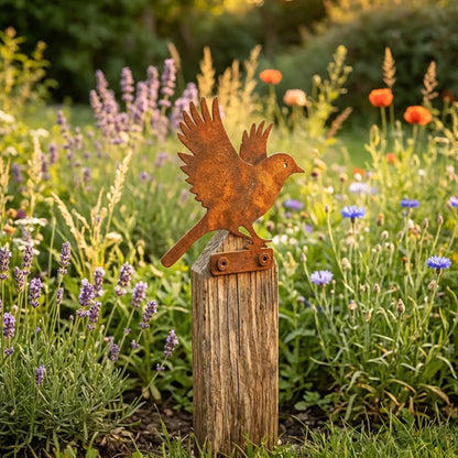 Hawthorne™ – Weathered Corten Steel Bird Silhouettes – Set of 5 Garden Decor + 50% OFF
