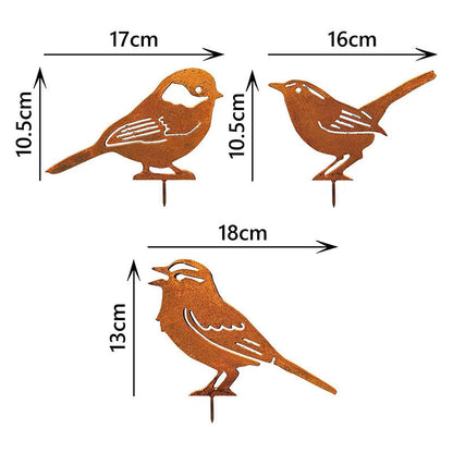 Hawthorne™ – Weathered Corten Steel Bird Silhouettes – Set of 5 Garden Decor + 50% OFF