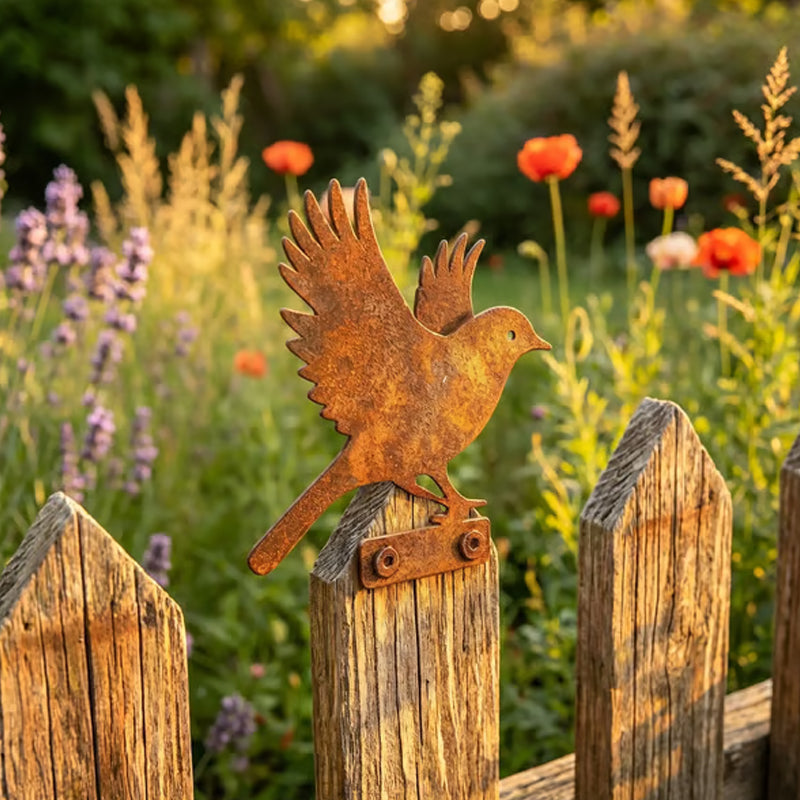 Hawthorne™ – Weathered Corten Steel Bird Silhouettes – Set of 5 Garden Decor + 50% OFF