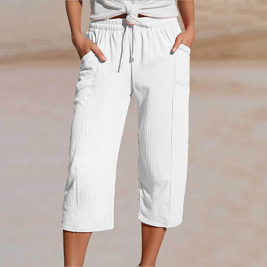 Linara™ – Breathable Wide-Leg Cropped Pants with Adjustable Waist + 50% OFF