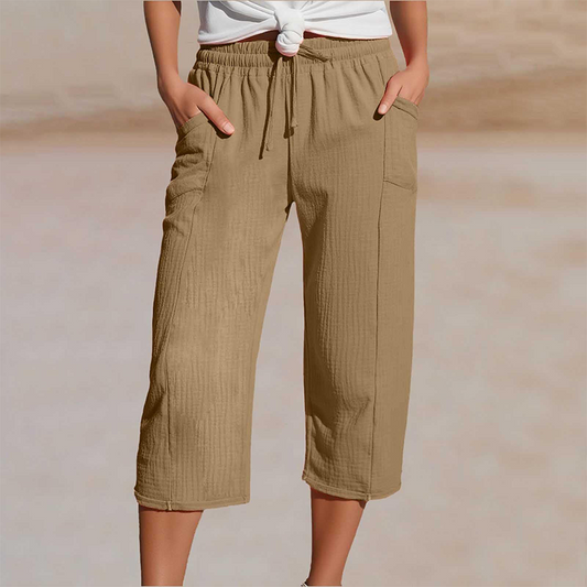 Linara™ – Breathable Wide-Leg Cropped Pants with Adjustable Waist + 50% OFF
