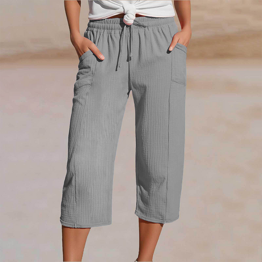 Linara™ – Breathable Wide-Leg Cropped Pants with Adjustable Waist + 50% OFF