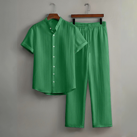 Driften™ – Textured Breathable Short-Sleeve Shirt & Pants Set + 50% OFF