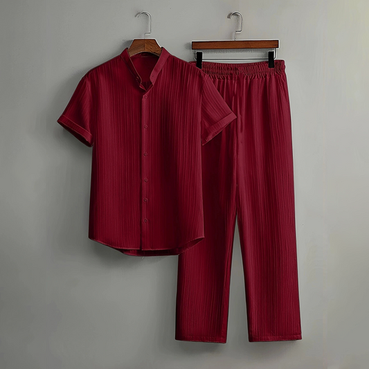 Driften™ – Textured Breathable Short-Sleeve Shirt & Pants Set + 50% OFF