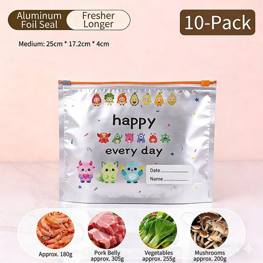 Larder – Airtight Reusable Foil Freezer Storage Bags (10-Pack, 3 Sizes) + 50% OFF