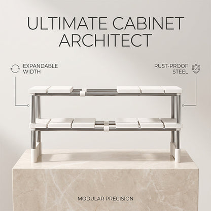 Alcove – Expandable Under-Sink Shelf with Removable Panels & No-Wobble Frame + 50% OFF