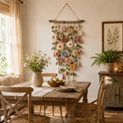 Willowmere – Handmade Crochet Flower Wall Hanging with Driftwood Branch + 50% OFF