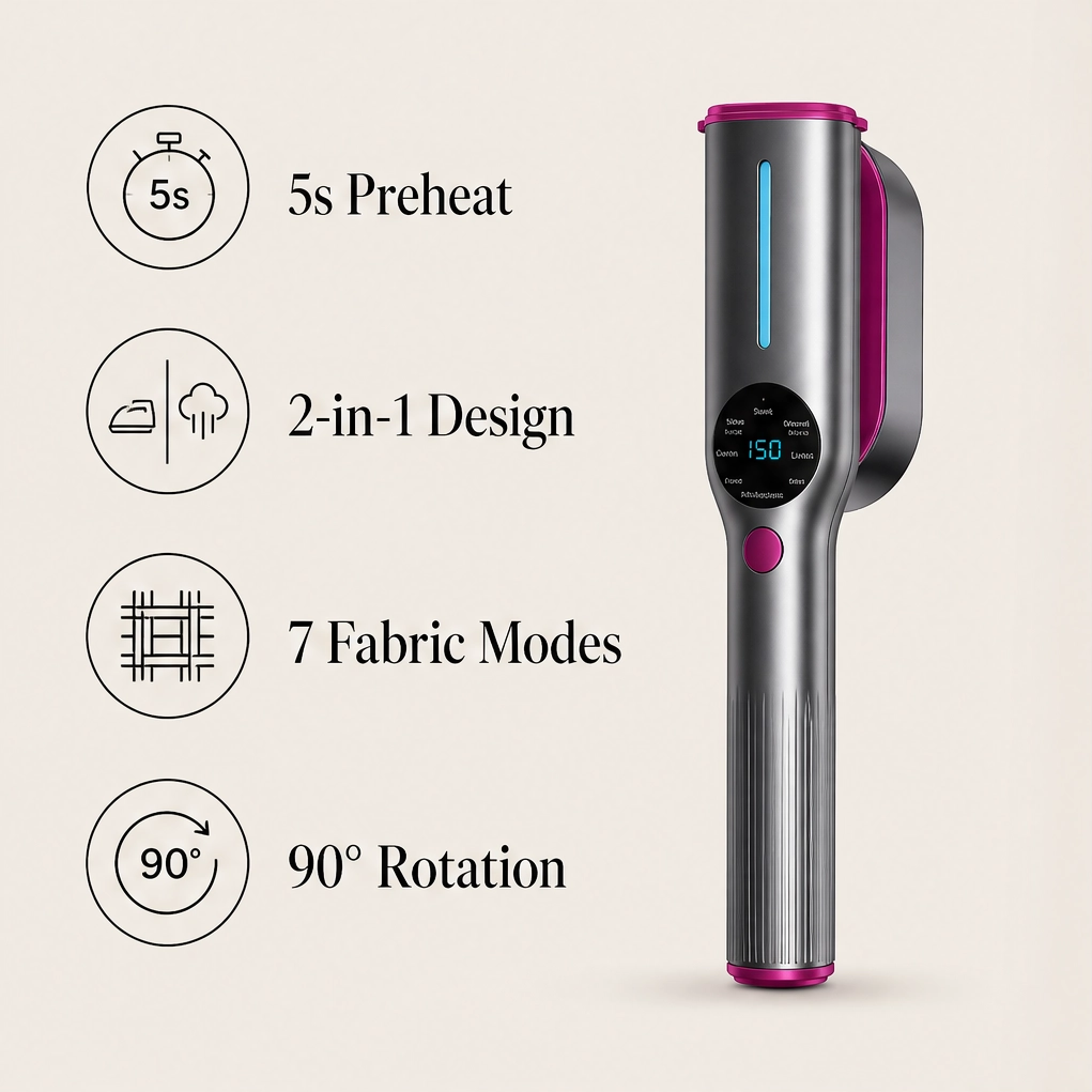 Crispen – 2-in-1 Handheld Steam Iron with Ceramic Plate & 5-Second Heat-Up + 50% OFF