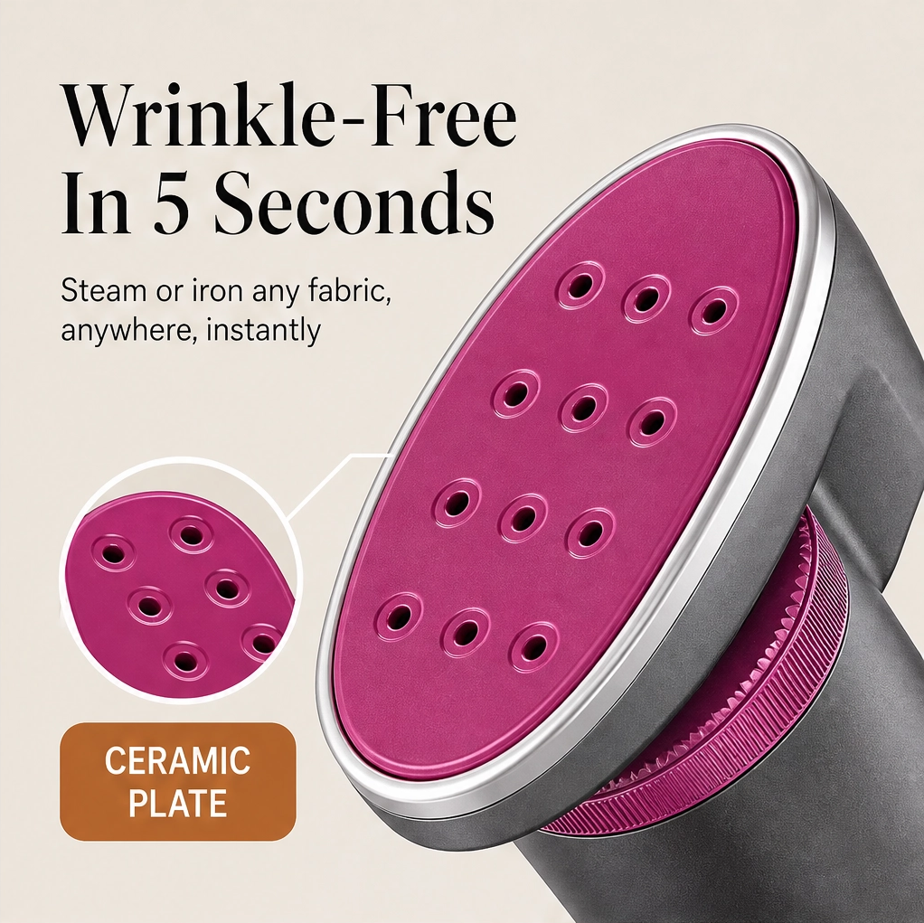 Crispen – 2-in-1 Handheld Steam Iron with Ceramic Plate & 5-Second Heat-Up + 50% OFF