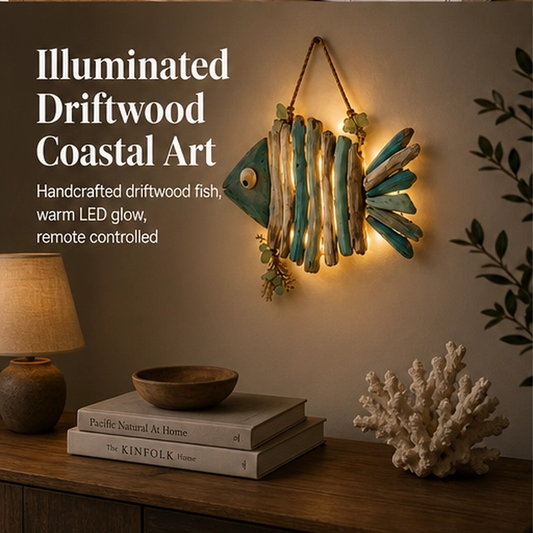 Driftlume – Warm LED Driftwood Fish Wall Decor with Remote & 8 Light Modes +50% OFF