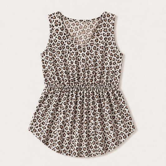 Willowmere – Flowy Pleated Peplum Sleeveless V-Neck Tank Top + 50% OFF